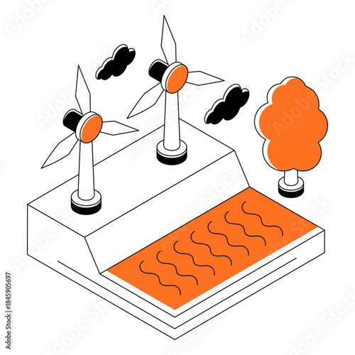 Modern design illustration of renewable energy
