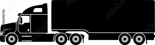 Truck tractor with semi-trailer icon