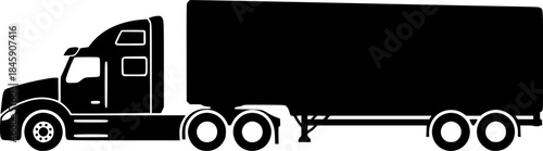 Truck tractor with semi-trailer icon