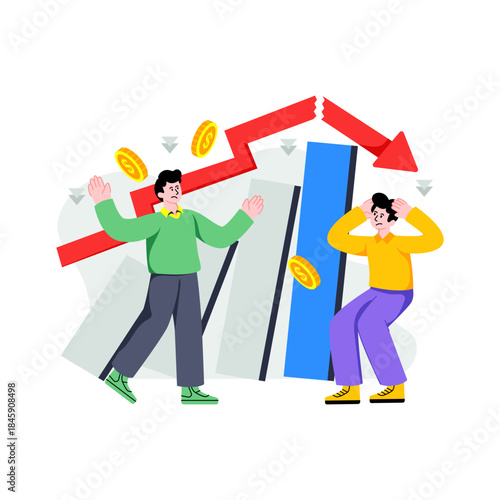 Modern design icon of business fail