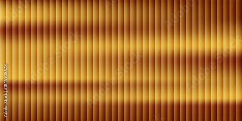 Corrugated, fluted glass vertical stripes in warm red, orange, and gold tone vector texture. Ribbed plastic gradient background.Eps10