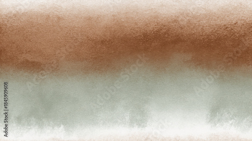 Soft cinnamon brown and sage green watercolor ombre with subtle paper texture creating a calm natural abstract background