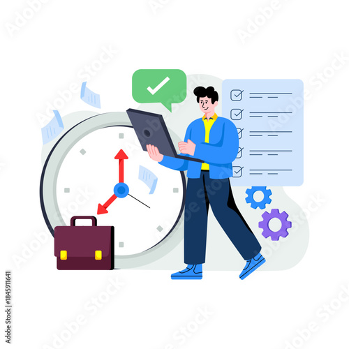 Modern design illustration of deadline meet