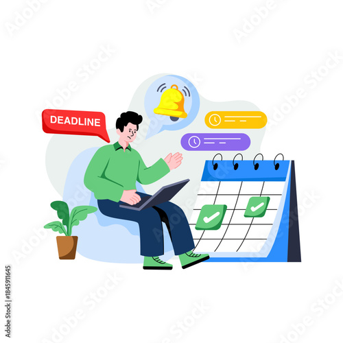 An eye catching design illustration of deadline reminder