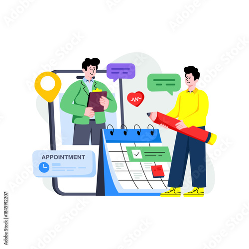 Trendy design illustration of online doctor appointment