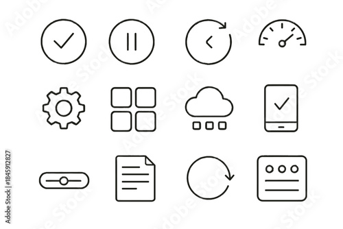 Vector categories digital icon subscription app symbol countdown history renewal plan sheet