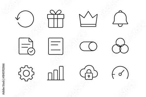 Icon grouping icons secure plan digital bell service vector subscription overview tier