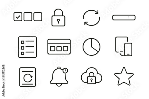 Digital cycle priority grid vector box tracking icon usage icons ring bell