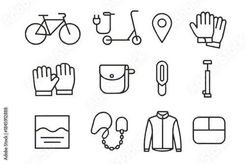 Commuting clip icons urban city pair cover icon vector snack lock chain