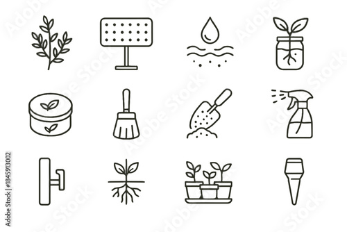 Mini led propagation icon indoor adjustable thyme icons vector jar spike herb