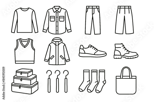 Vest thermal smart wardrobe hooks relaxed casual top stylish icons vector icon