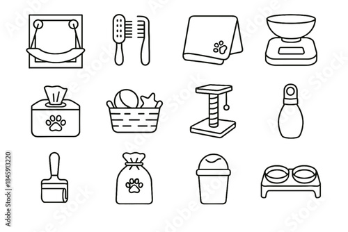 Pet small waste icon remover litter compact rotation portable post vector space