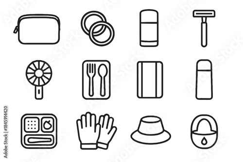 Box vector simple grooming icon icons minimalist notebook reusable travel stick thermos