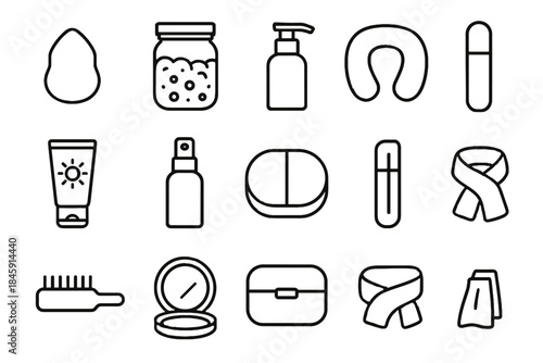 Neck icons grooming travel shape essentials reusable breakfast small sponge icon disc