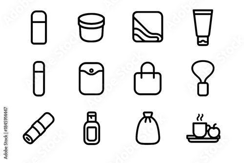 Mini morning cup bag icons compact soft vector icon organizer gel wrap