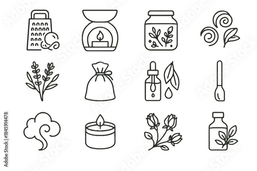 Compact mixing ribbon symbol vector icon natural home infusion buds extract vial