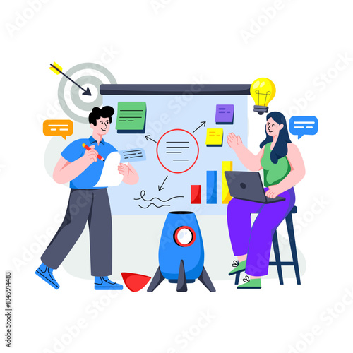 Premium download illustration of startup planning