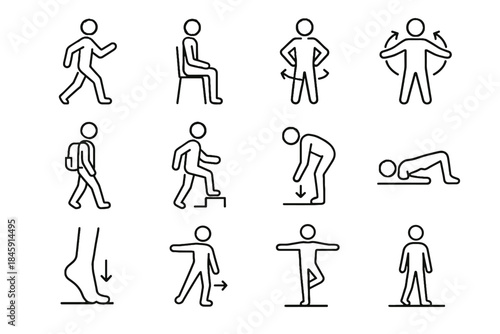 Shift posture vector mindful circle healthy mobility icon dynamic icons cue step
