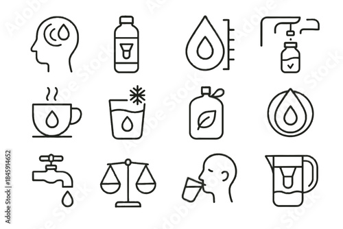Symbol minimal icons vector icon mindful balanced flow emblem eco reusable water