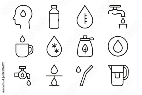 Mindful chilled cup eco gauge icons jug regulator vector hydration icon measurement