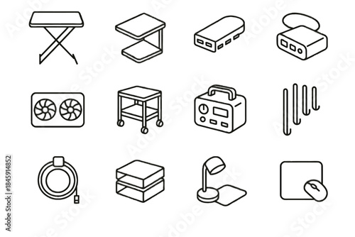 Cable mousepad workspace winder pad station vector icon portable minimalist icons shelf