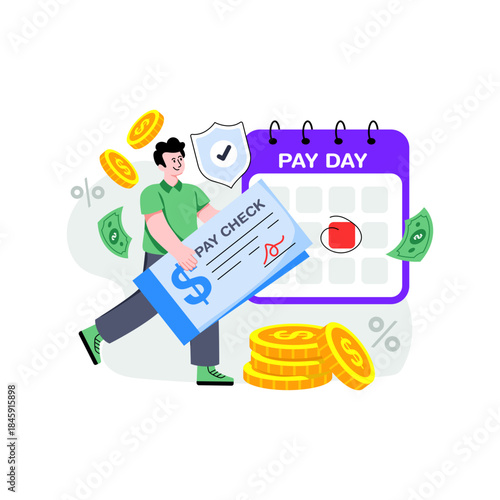 Creative design illustration of paycheck