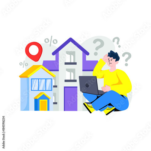 Editable design illustration of select house