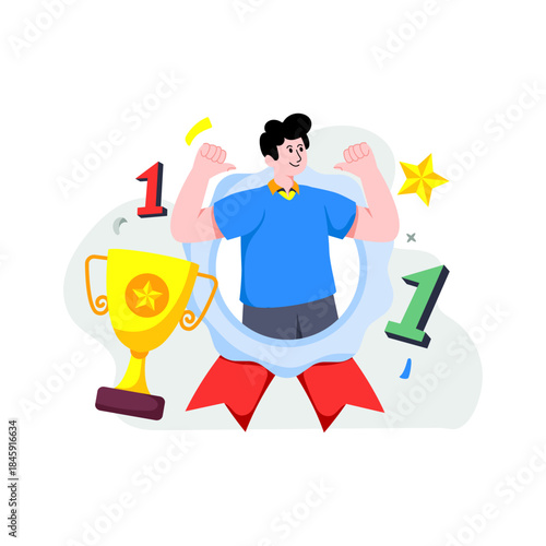 Modern design illustration of reward yourself