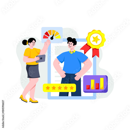 An illustration design of employee assessment