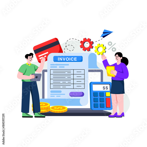 Premium download illustration of billing management