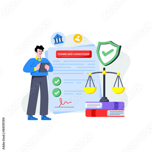 Trendy design illustration of bank law and regulations