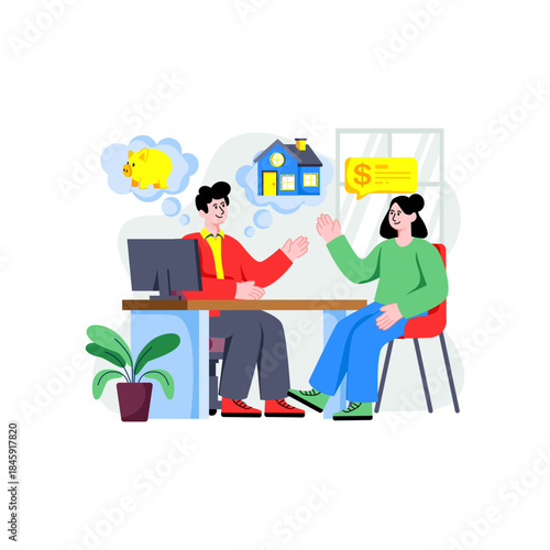 A unique design illustration of investment advice