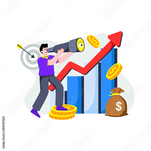 Premium download illustration of financial forecast