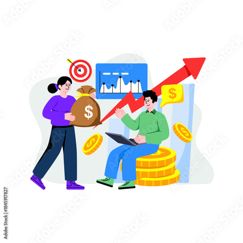 An eye catching design illustration of financial advisor