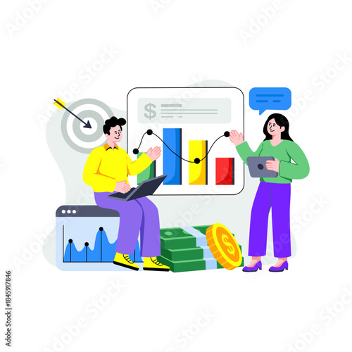 A unique design illustration of financial chart