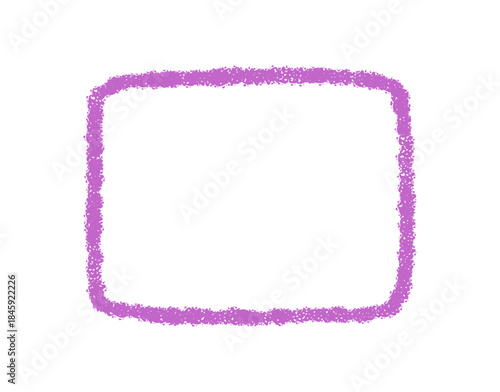 Chalk outline rectangle frame and border in a rough organic style. Text label box stands out as a blank background. Isolated graphic illustration for card, poster or template.