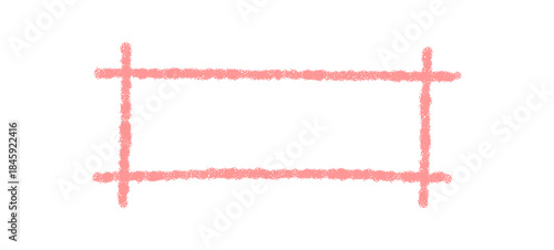 Chalk rectangle frame with pastel outline forms an empty box. Rough border and simple sketch graphic, clear text background, perfect for template or label use.