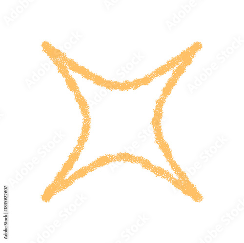 Chalk outline firework star burst element in pale yellow. Explosive pattern forms a star shape with sparkle and magic shine. Bold outline and burst design bring festive explosion, perfect for holiday
