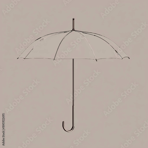 Umbrella Silhouette on blanc Background


