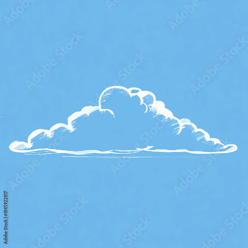 White Cloud Floating in a Blue Sky

