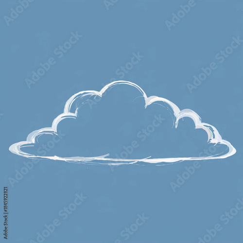 White Cloud Floating in a Blue Sky


