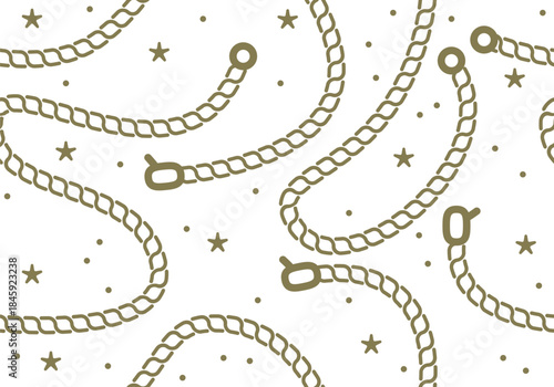 Gold Chain Jewelry Seamless Pattern Background. Golden chain glamour seamless pattern illustration