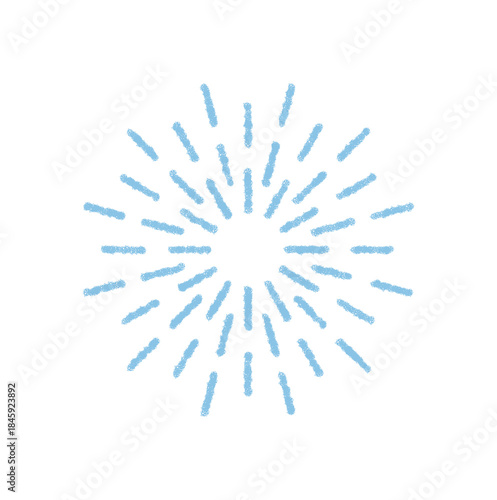 Chalk starburst firework pattern background in light blue style. Festive circle burst with firecracker and spark element as explosion, perfect for holiday decor and creative print projects.