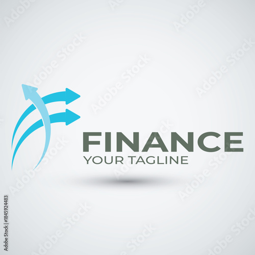 Letter f financial logo icon design with growth progress concept symbol for business growing logo design