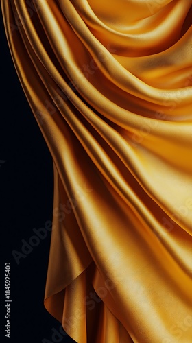 Golden elegant cloth waves premium black backdrop high resolution picture