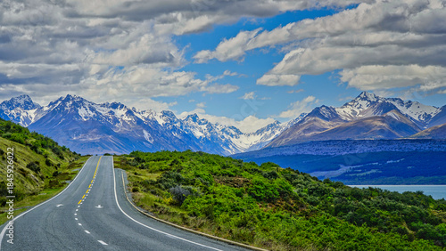 Scenic Road through majestic mountain landscape