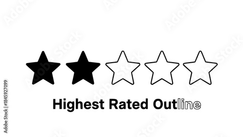 Star ratings showcase feedback quality outline in performance assessment metric on white background evaluation scale.