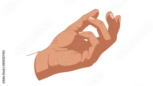 A close-up illustration of a human hand performing a gesture with the thumb and index finger touching.