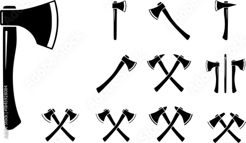 Axe silhouette, Axe icon, Black silhouette axe, Axe vector