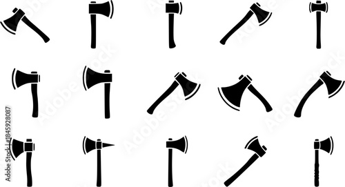 Axe silhouette, Axe icon, Black silhouette axe, Axe vector